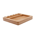 Wholesale Cheap Multi functional Natural Bamboo tobacco Rolling Tray With Pre Rolled Cone Holder custom logo